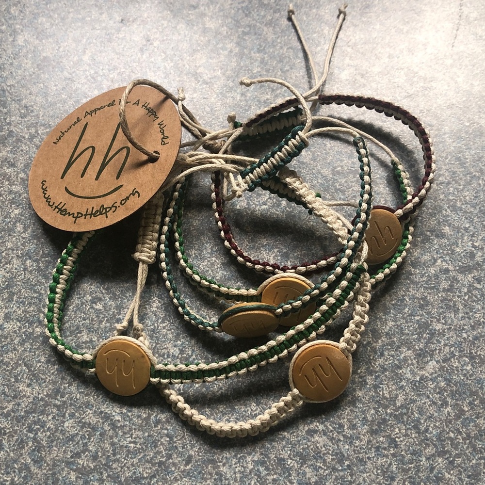 5 hemp adjustable bracelets